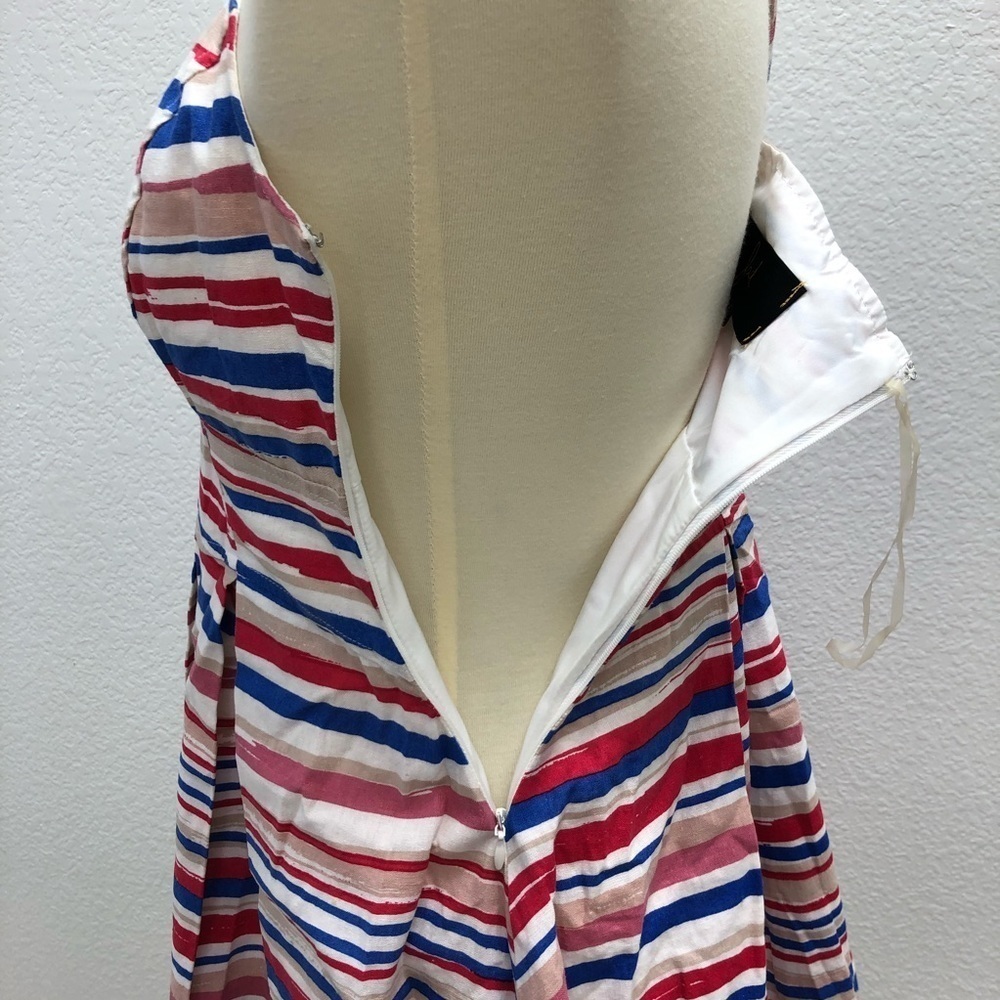 Jack BB Dakota Small Dress Red Blue Patriotic Linen - Picture 5 of 7